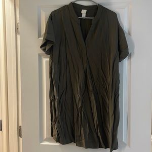 Olive green cap sleeve dress